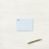 Own Name Modern Minimalist Professional Plain Blue ポストイット (デスク上)