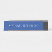 Own Name Plain Blue Color Personalized Custom デスクネームプレート (正面)