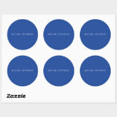 Own Name Plain Blue Color Personalized Custom ラウンドシール (シート)