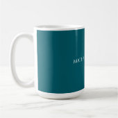 Own Name Plain Dark Teal Color Personalized Custom コーヒーマグカップ (左)