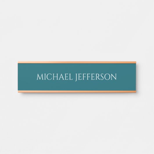 Own Name Plain Dark Teal Color Personalized Custom サインプレート (正面)
