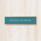 Own Name Plain Dark Teal Color Personalized Custom サインプレート (正面)