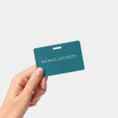 Own Name Plain Dark Teal Color Personalized Custom バッジ (手持ち)