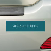 Own Name Plain Dark Teal Color Personalized Custom バンパーステッカー (車上)
