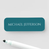 Own Name Plain Dark Teal Color Personalized Custom 名札 (インサイチュ)