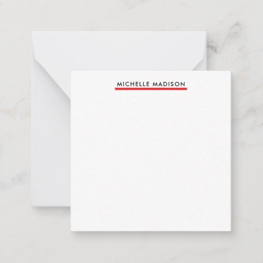 Own Name Trendy Minimalist Professional Plain ノートカード (正面)