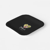 Own Photo in Blackハート枠モダン書 ペーパープレート (傾斜あり)