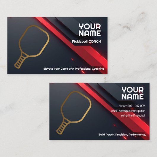 Own text, Precision Play Pickleball Coach 名刺 (正面/裏面)