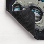 Own Your Mind – Cyberpunk Skull Brain Upload マウスパッド (コーナー)