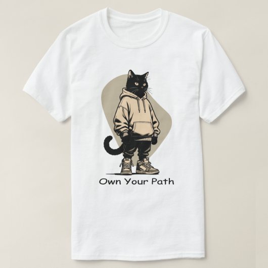 Own Your Path – Business Mindset Streetwear Cat Tシャツ (デザイン正面)
