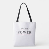 Own Your Power Minimal Typography | Motivational Q トートバッグ (裏面)