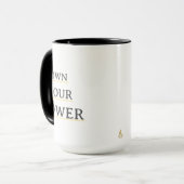 Own Your Power Minimal Typography | Motivational Q マグカップ (正面左)