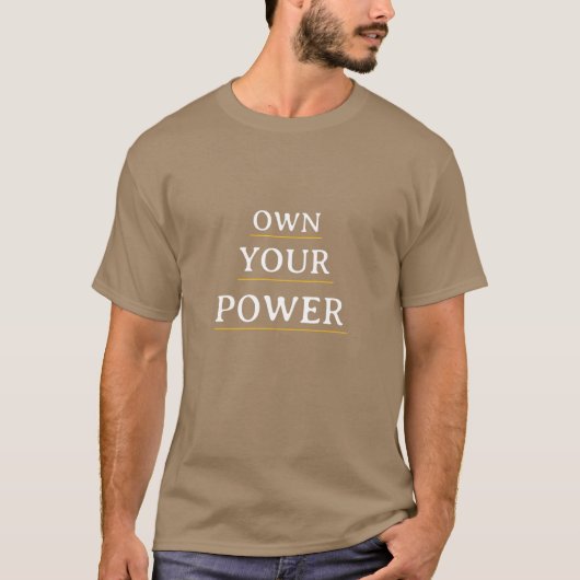Own Your Power Minimal Typography | Motivational Q Tシャツ (正面)