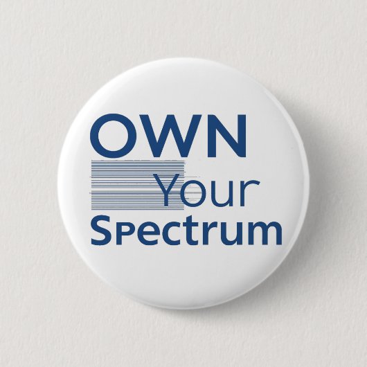 Own Your Spectrum – Autism Awareness Month Blue  缶バッジ (正面)