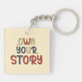 Own Your Story – Inspirational Typography Design キーホルダー (裏面)