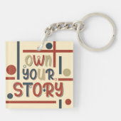 Own Your Story – Inspirational Typography Design キーホルダー (裏面)