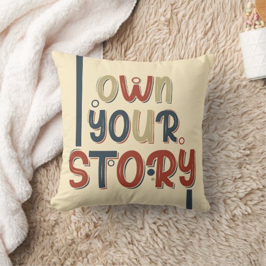 Own Your Story – Inspirational Typography Design クッション (ブランケット)