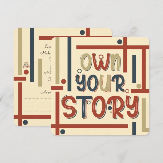 Own Your Story – Inspirational Typography Design シーズンカード (正面/裏面)