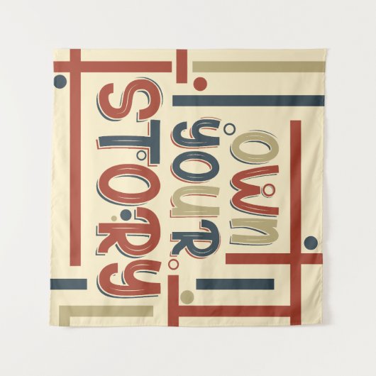 Own Your Story – Inspirational Typography Design タペストリー (正面(横))