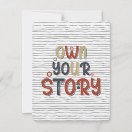 Own Your Story – Inspirational Typography Design ノートカード