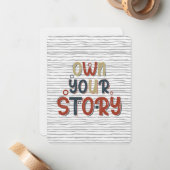 Own Your Story – Inspirational Typography Design ノートカード (正面/裏面インサイチュ)