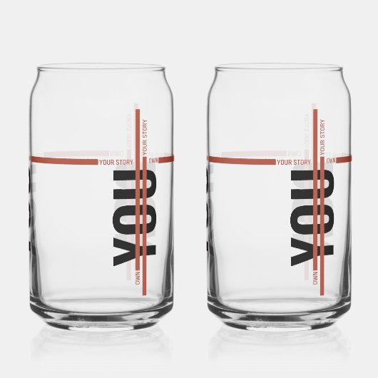 Own Your Story Shirt – Bold Motivational Quote ガラス缶 (裏面)