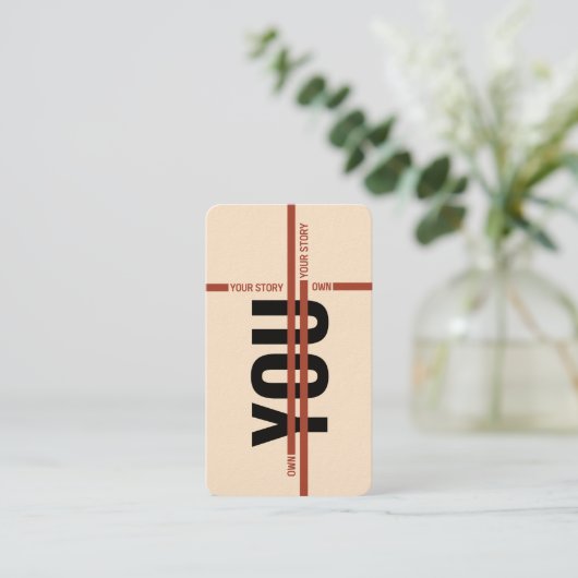 Own Your Story Shirt – Bold Motivational Quote 名刺 (スタンド正面)