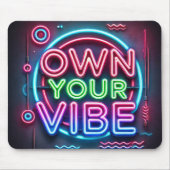 Own Your Vibe - Neon Mouse Mat マウスパッド (正面)