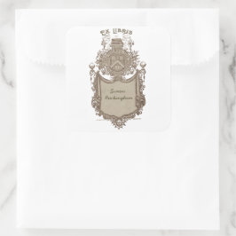 Ownership Bookplate Ex Libris Coat of Arms スクエアシール
