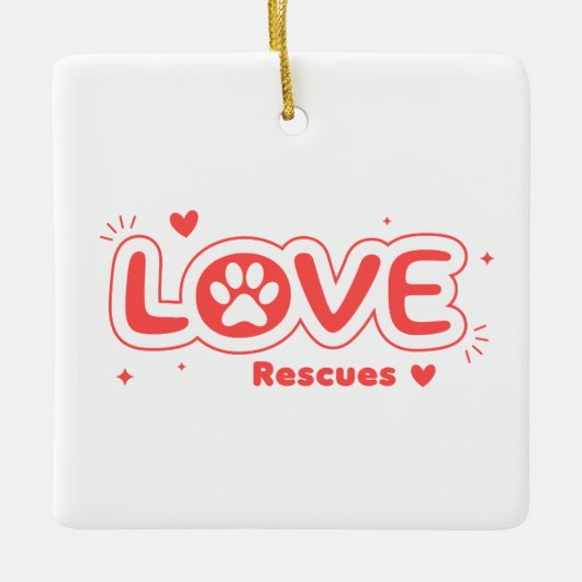 OWRAssist Love Rescues セラミックオーナメント (正面)