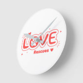 OWRAssist Love Rescues ラウンド壁時計 (傾斜)