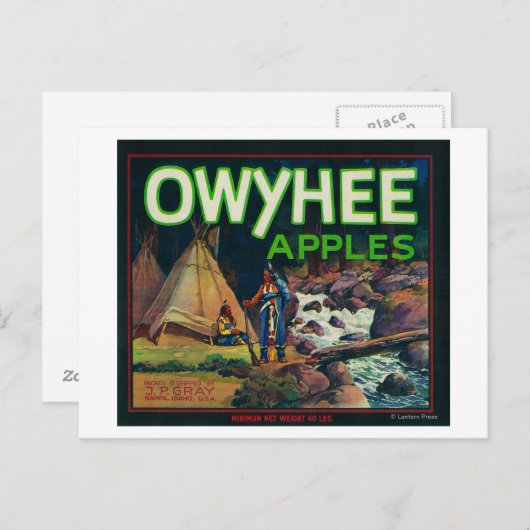 Owyhee Apple Crate LabelNampa、ID ポストカード (正面/裏面)