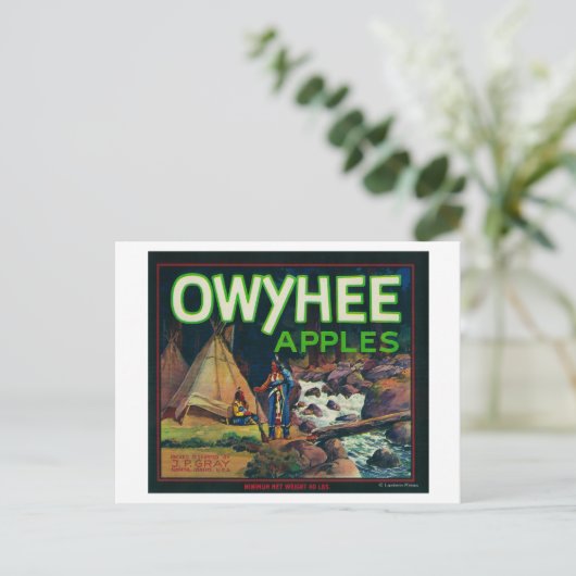 Owyhee Apple Crate LabelNampa、ID ポストカード (スタンド正面)