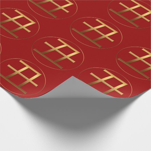 Ox年金ゴールドエンボス効果シンボル折り返しP ラッピングペーパー (角)