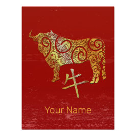 Ox Chinese Zodiac Horoscope Constellation Sign ポスター