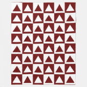 Oxbloid&White Trianglesパターンデザイン フリースブランケット (正面)
