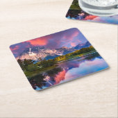 Oxbowのくねりの日の出 スクエアペーパーコースター (アングル)