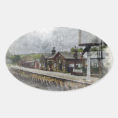 Oxenhope Railway Station 楕円形シール (正面)