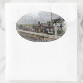 Oxenhope Railway Station 楕円形シール (バッグ)