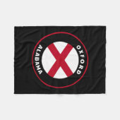 Oxford Alabama Al State Flag Badge Vacation  フリースブランケット (正面(横))