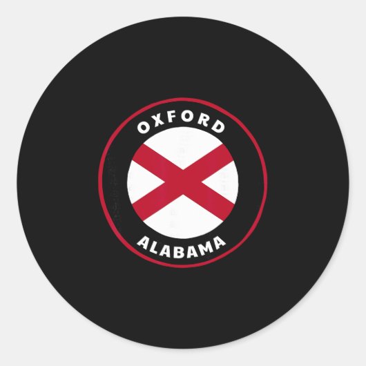 Oxford Alama Al State Flag Dge Vacation ラウンドシール (正面)