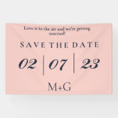 OXFORD BLUEとシンプルベビーピンクの日付を保存 横断幕 (横)