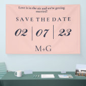 OXFORD BLUEとシンプルベビーピンクの日付を保存 横断幕 (トレードショー)