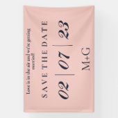 OXFORD BLUEとシンプルベビーピンクの日付を保存 横断幕 (縦)