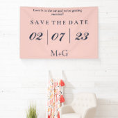 OXFORD BLUEとシンプルベビーピンクの日付を保存 横断幕 (インサイチュ)