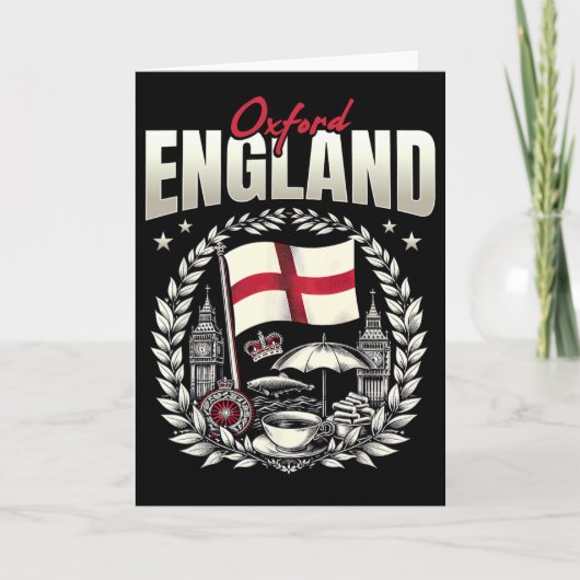 Oxford England Flag Souvenir Oxford Vacation  カード (正面)