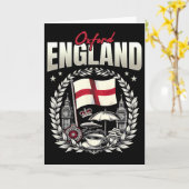 Oxford England Flag Souvenir Oxford Vacation  カード (黄色い花)