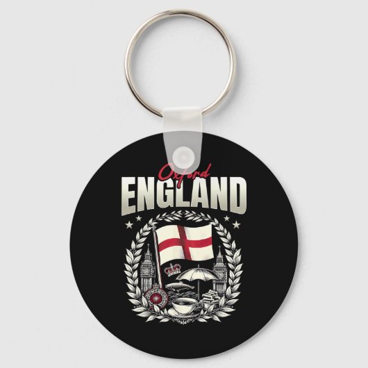 Oxford England Flag Souvenir Oxford Vacation  キーホルダー (正面)
