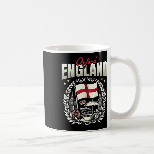 Oxford England Flag Souvenir Oxford Vacation  コーヒーマグカップ (右)
