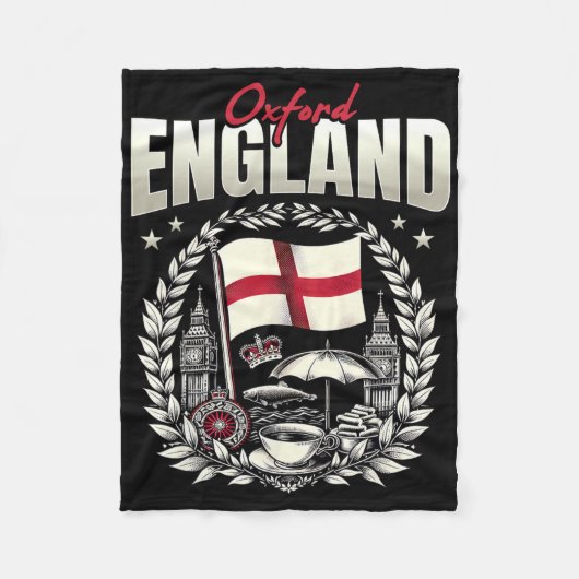 Oxford England Flag Souvenir Oxford Vacation  フリースブランケット (正面)